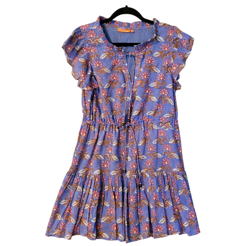 Oliphant Floral Fairycore drawstring mini dress - M.      U52